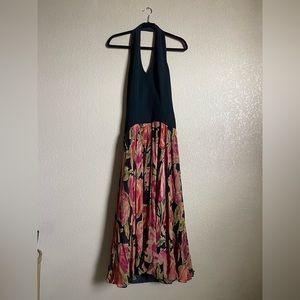 Vtg Nicole Miller drop wait floral dress